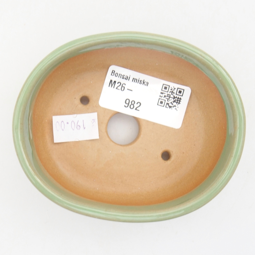 Ceramic bonsai bowl 9 x 7,5 x 3,5 cm, green