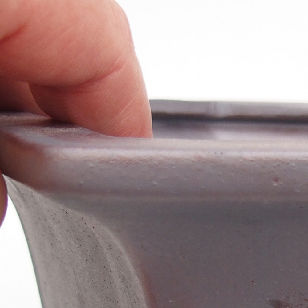 Ceramic bonsai bowl 18 x 16 x 9 cm, metal colour