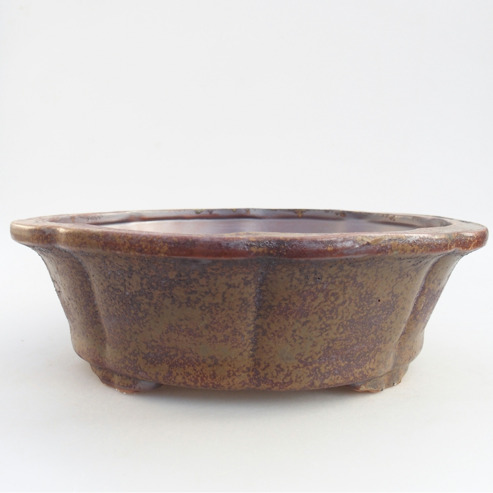Ceramic bonsai bowl 27 x 27 x 8 cm, brown