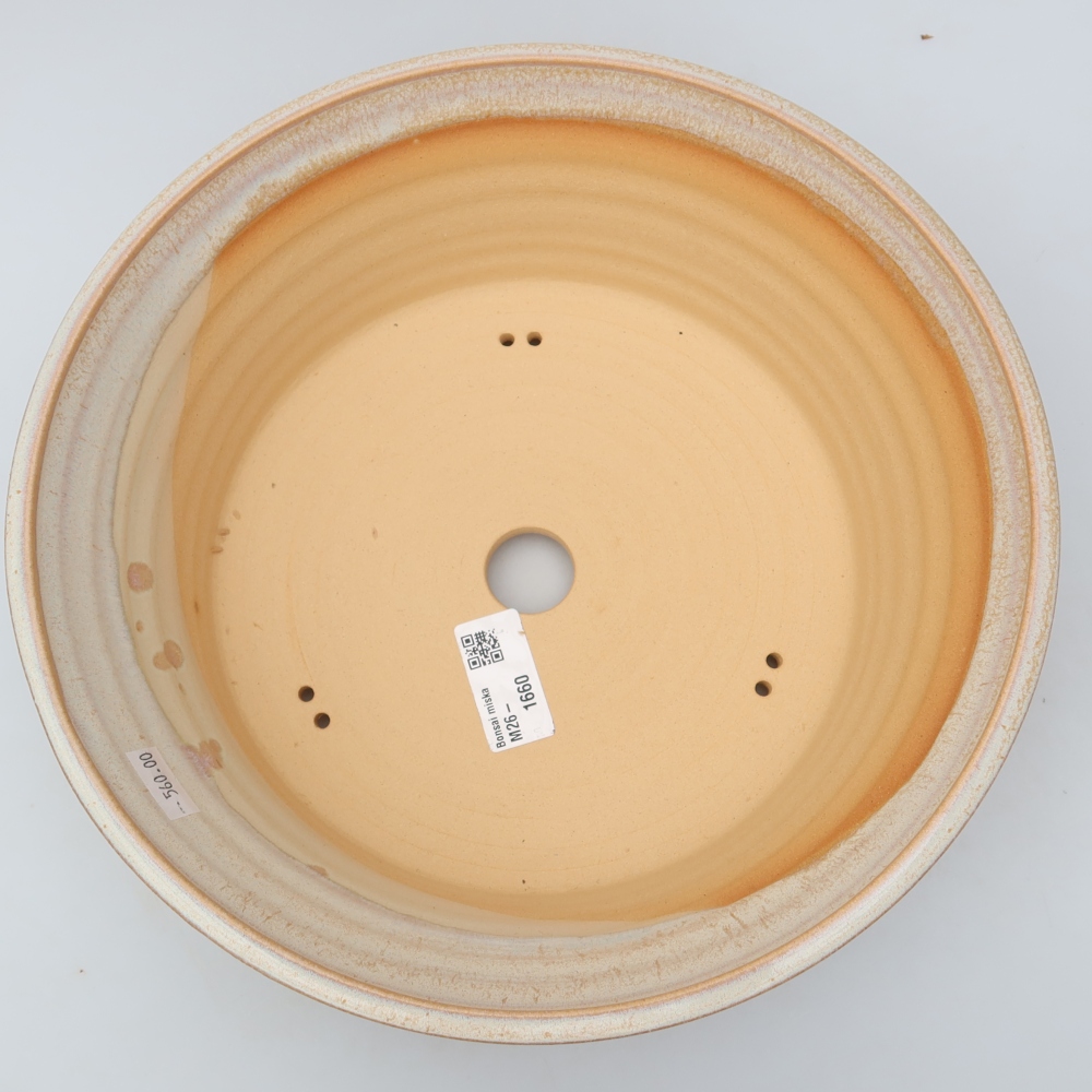 Ceramic bonsai pot, 27 x 27 x 8 cm, beige