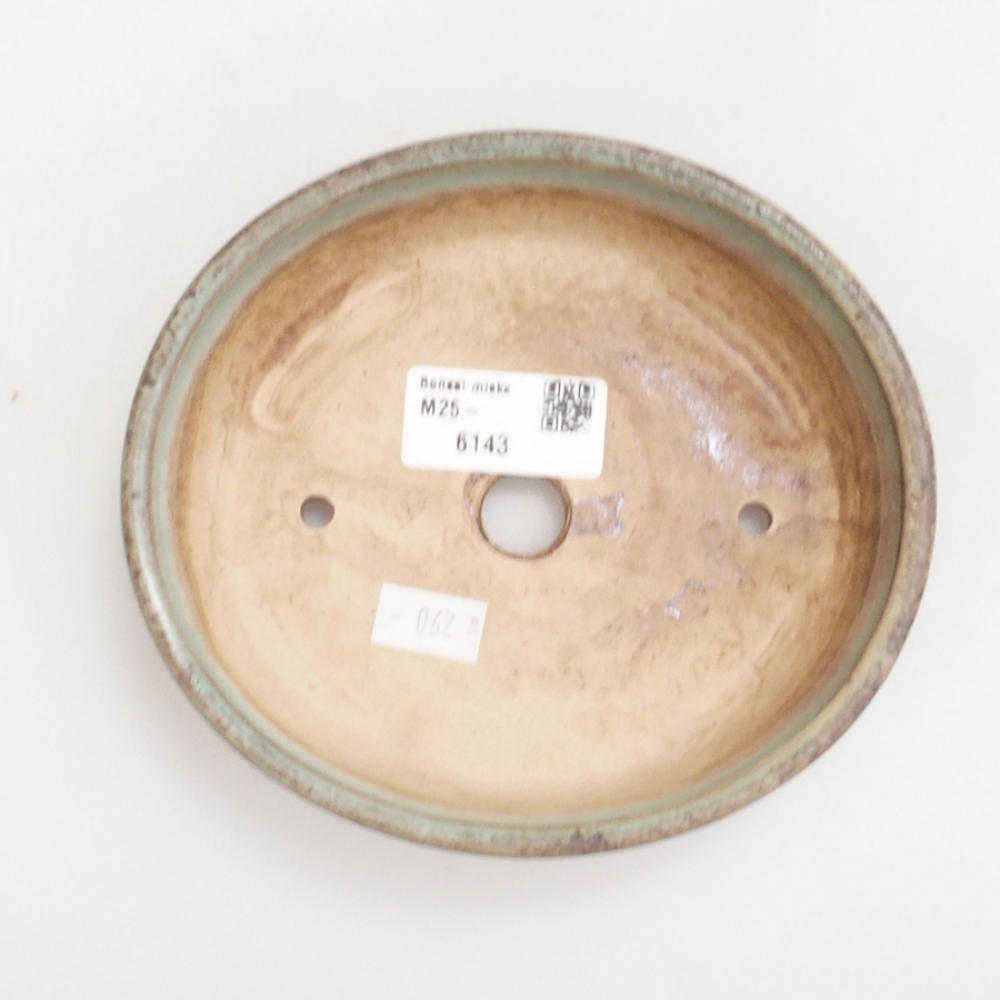 Ceramic bonsai bowl 15 x 13,5 x 3,5 cm, color green