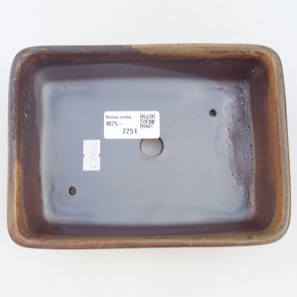 Ceramic bonsai bowl 18,5 x 13,5 x 3,5 cm, brown