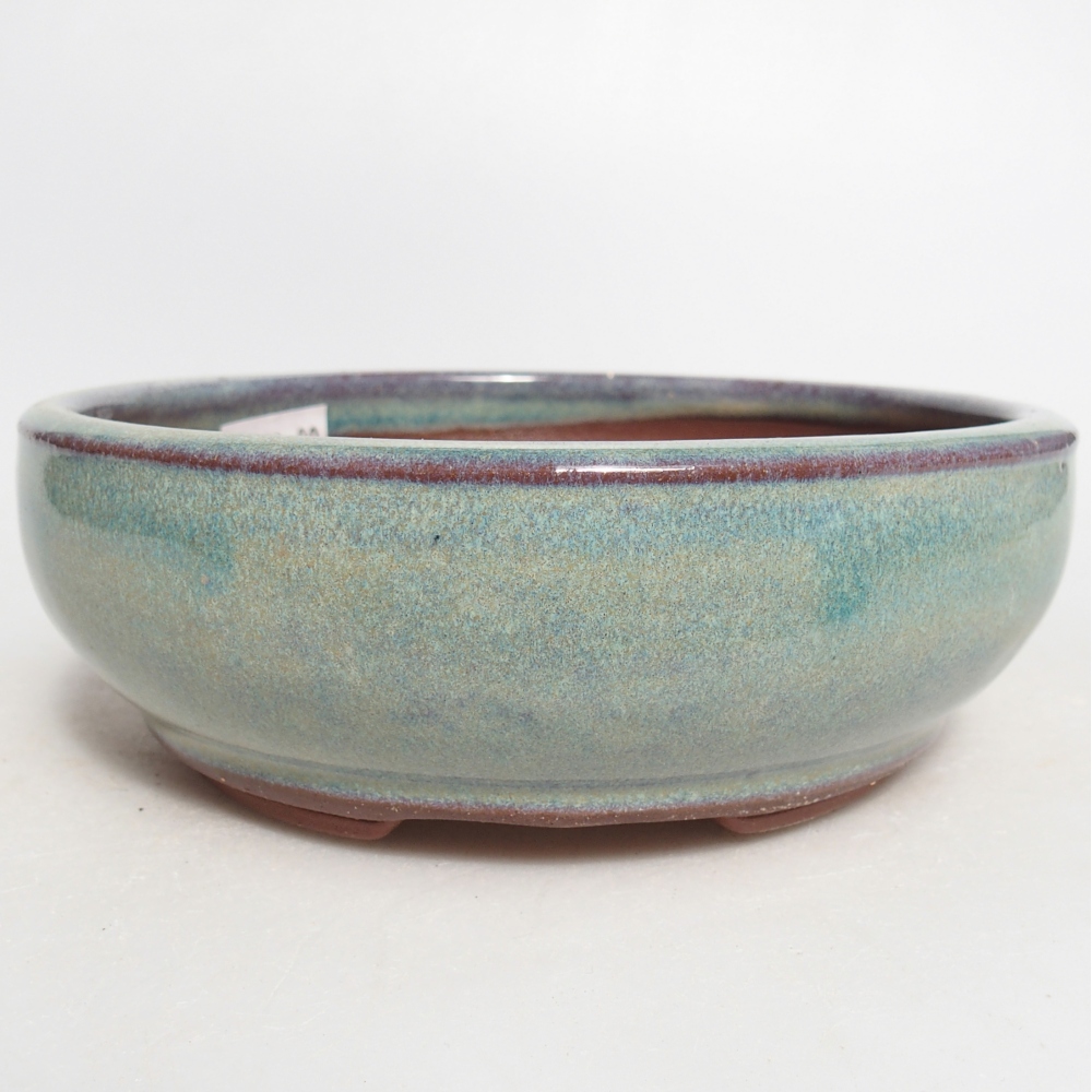 Ceramic bonsai bowl 14,5 x 14,5 x 5 cm, green