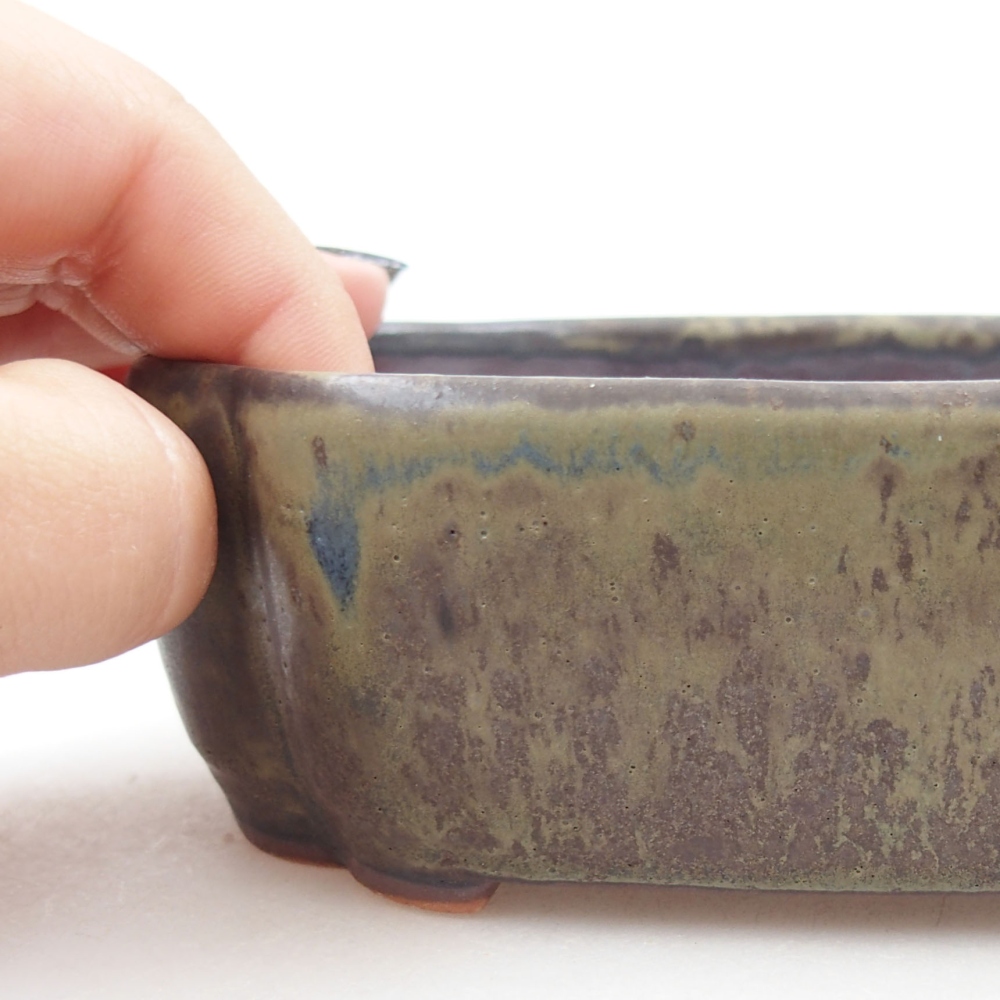 Ceramic bonsai bowl 16 x 12 x 4,5 cm, color brown