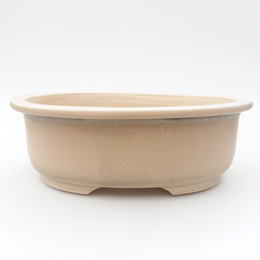 Ceramic bonsai bowl 23 x 19,5 x 7 cm, color beige