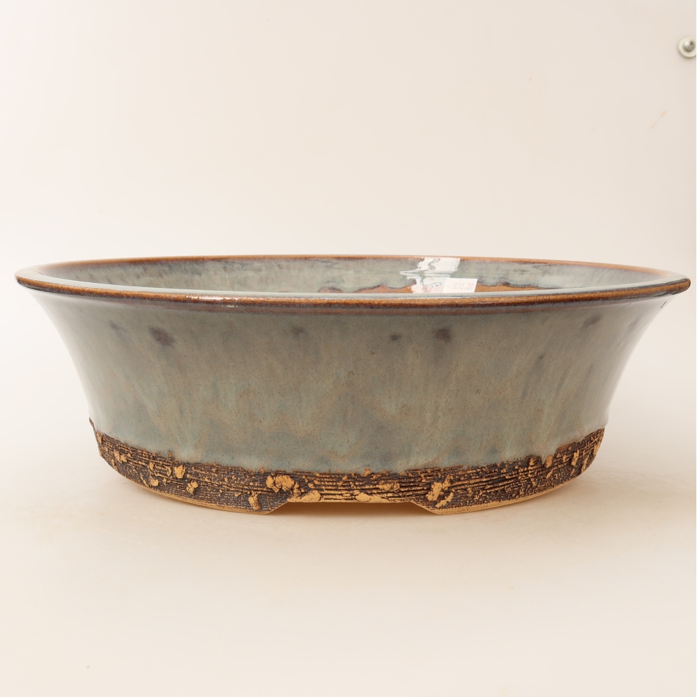 Ceramic bonsai pot, 31.5 x 31.5 x 9 cm, gray
