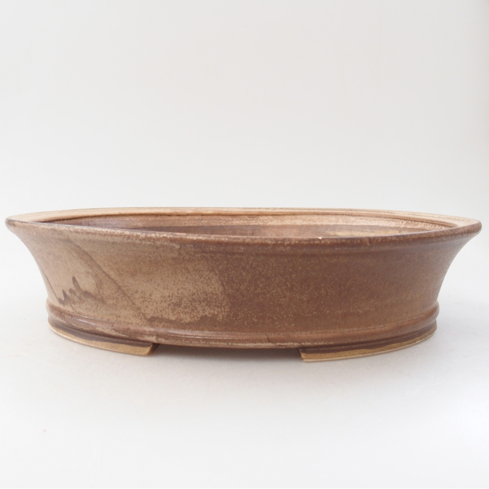 Ceramic bonsai bowl 27 x 24 x 6 cm, colour beige