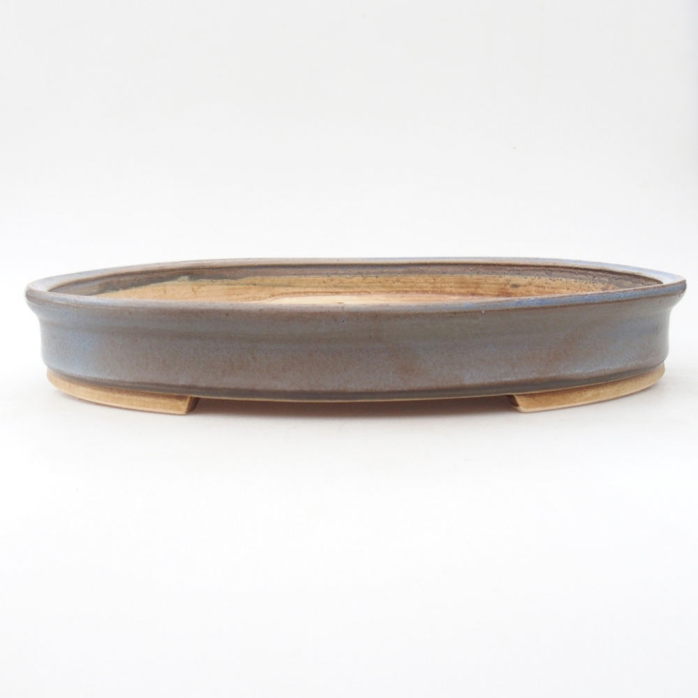 Ceramic bonsai bowl 30,5 x 27 x 4 cm, colour blue
