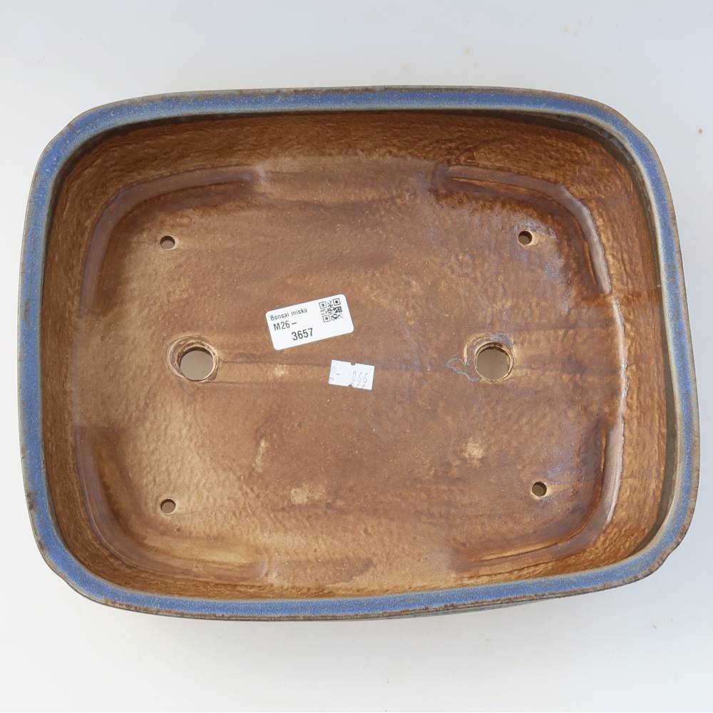 Ceramic bonsai pot, 29 x 23 x 7 cm, blue