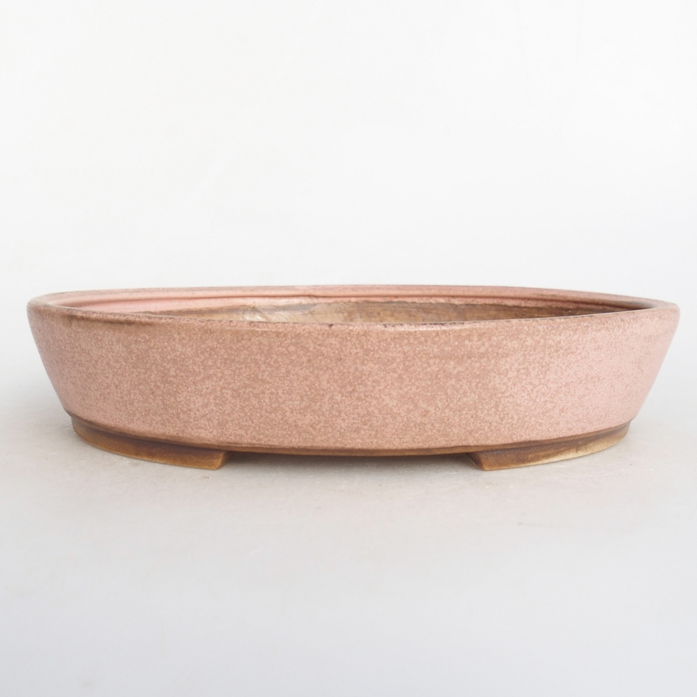 Ceramic bonsai bowl 22,5 x 20 x 4,5 cm, pink