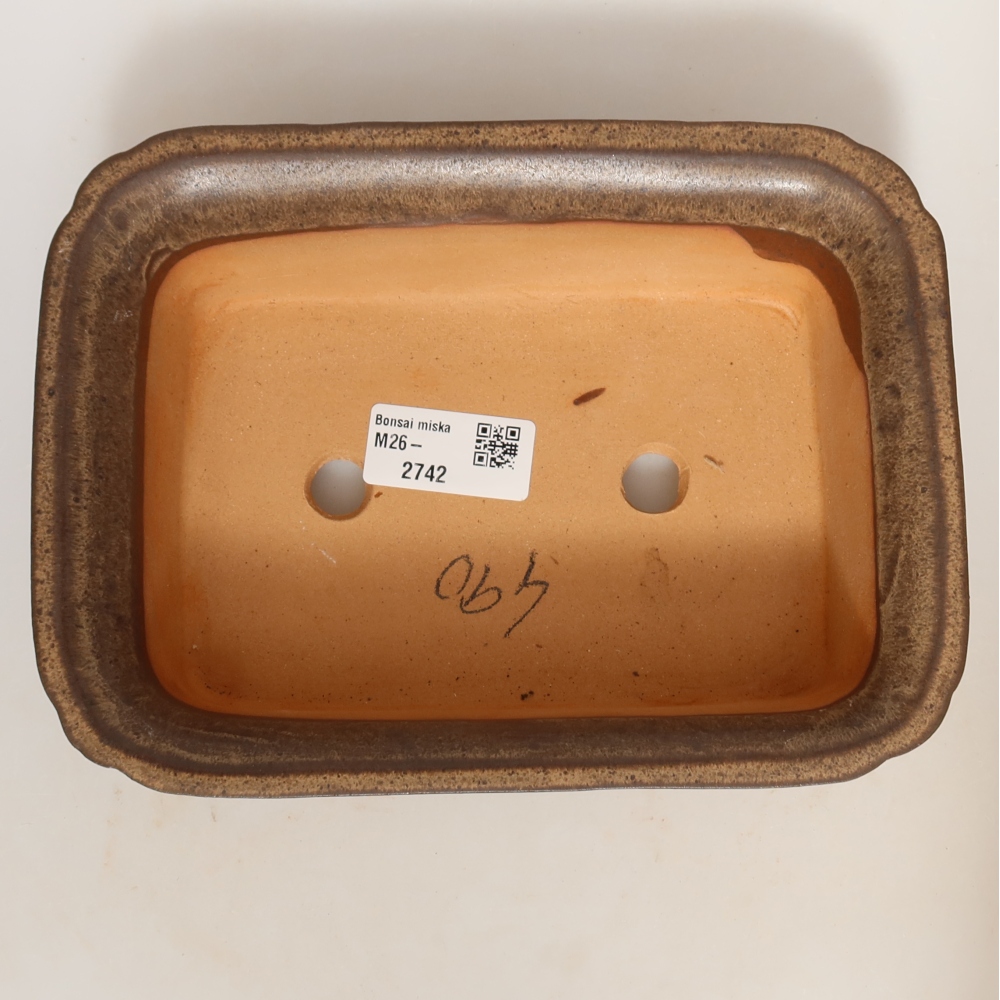 Ceramic Bowl, 20 x 15.5 x 5.5 cm, brown
