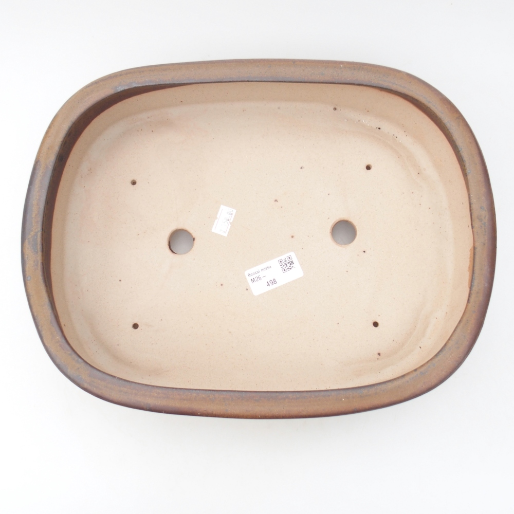 Ceramic bonsai bowl 32 x 25 x 7,5 cm, brown