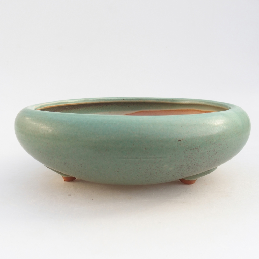 Ceramic bonsai bowl 21 x 21 x 7,5 cm, green