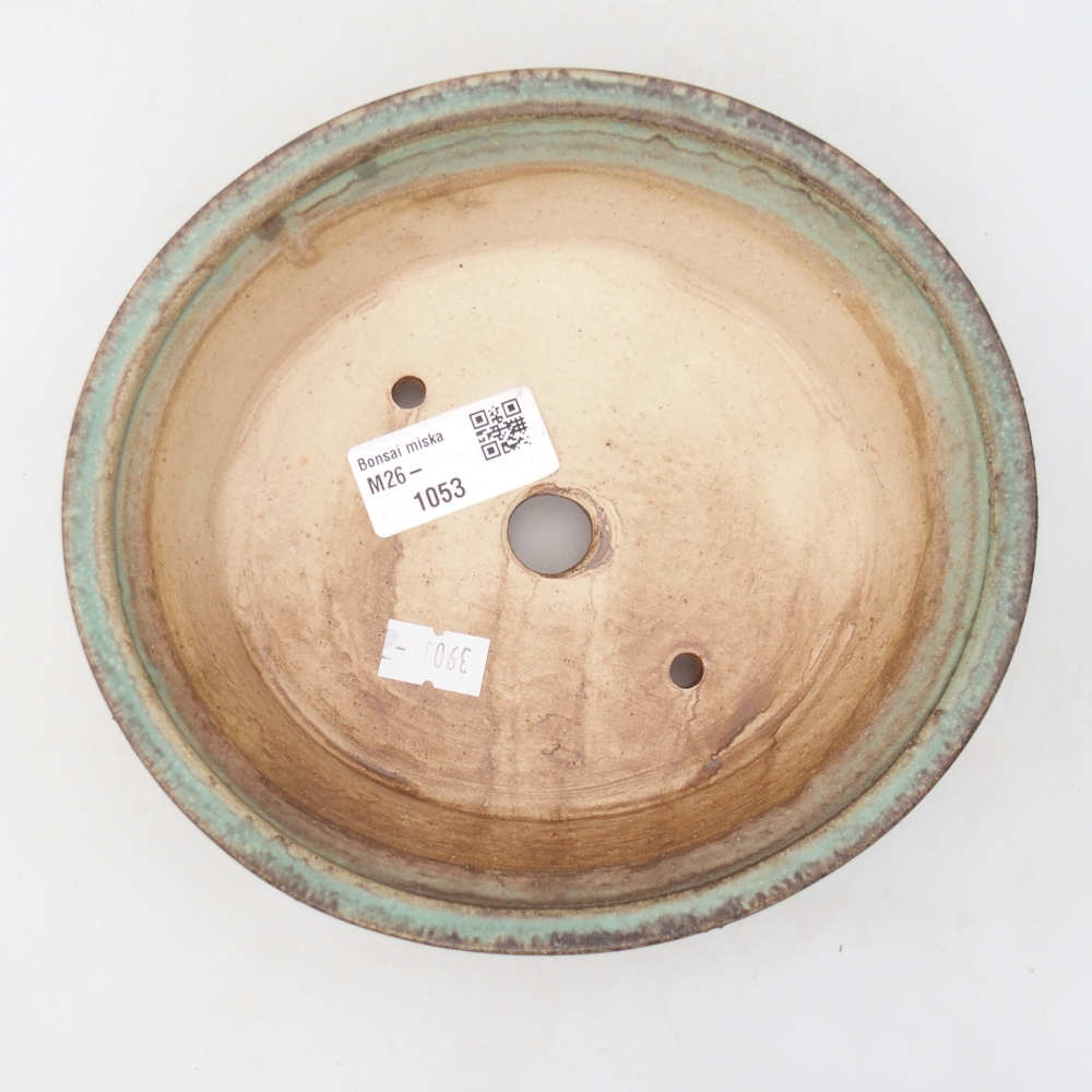 Ceramic bonsai bowl 17,5 x 16 x 5 cm, green