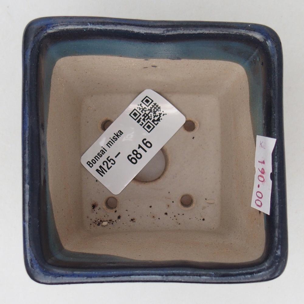 Ceramic bonsai bowl 7,5 x 7,5 x 7 cm, colour blue