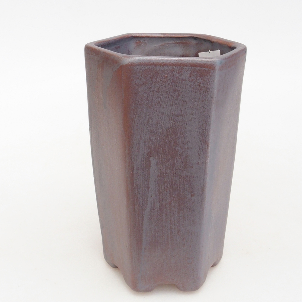 Ceramic bonsai bowl 9 x 8,5 x 14,5 cm, color metallic