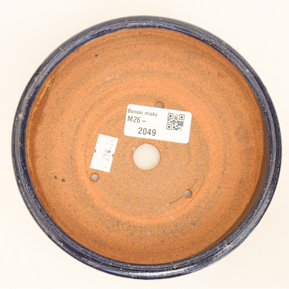 Ceramic bonsai pot, 14.5 x 14.5 x 4.5 cm, blue