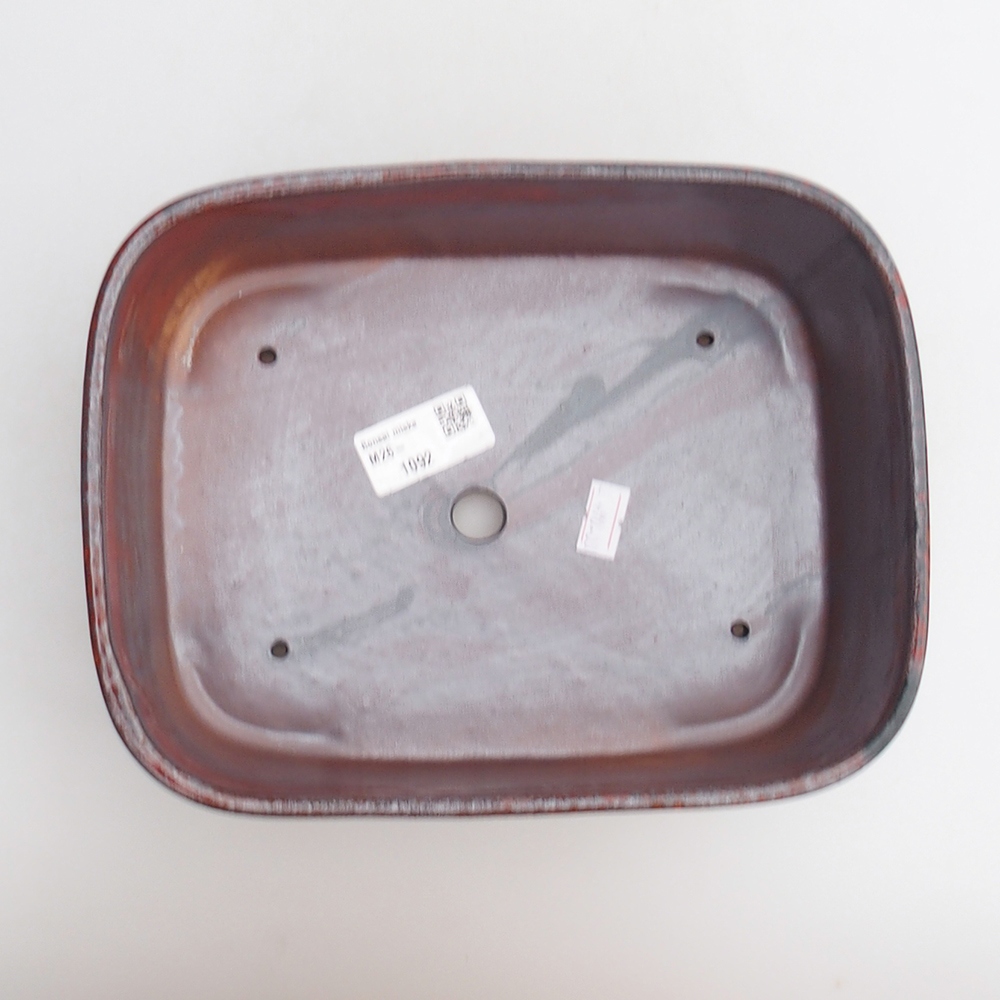 Ceramic bonsai bowl 23 x 17 x 7,5 cm, colour red