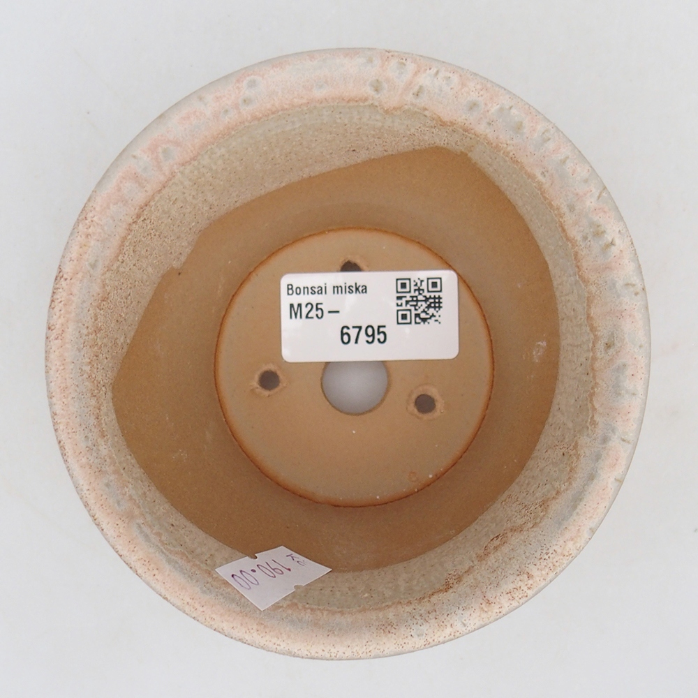 Ceramic bonsai bowl 11 x 11 x 7 cm, colour beige