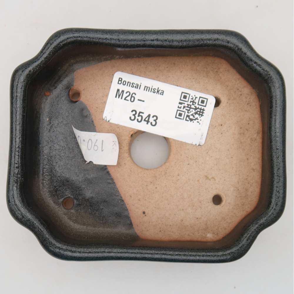 Ceramic bonsai pot, 10 x 8 x 2.5 cm, gray