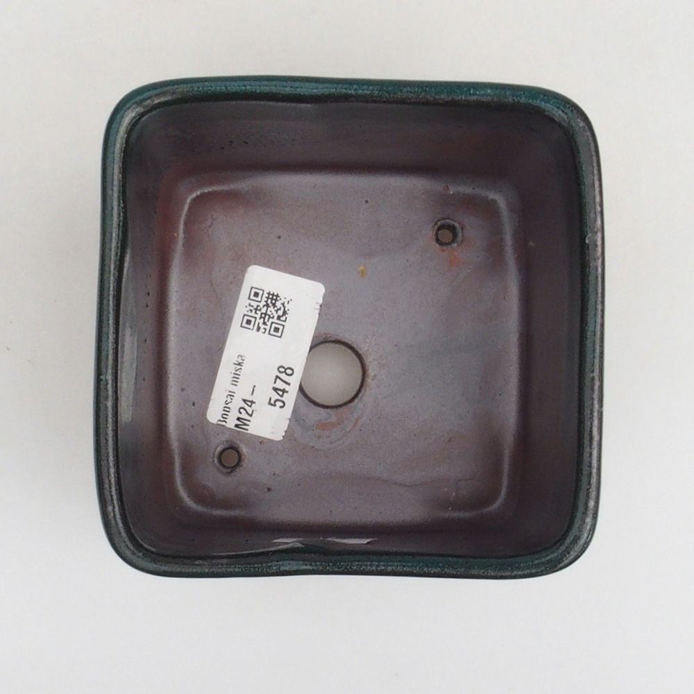 Ceramic bonsai bowl 10 x 10 x 8 cm, color green