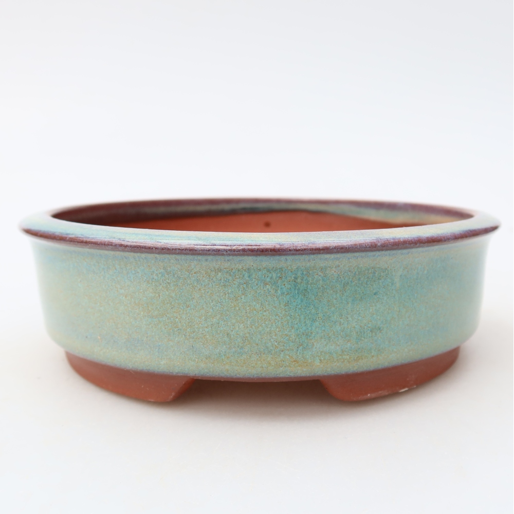 Ceramic bonsai bowl 15 x 15 x 4,5 cm, green