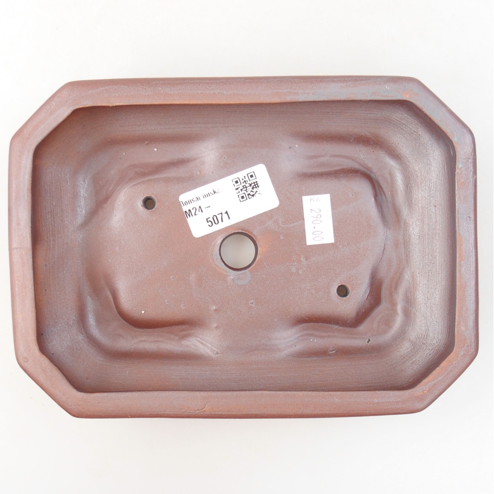 Ceramic bonsai bowl 18,5 x 13,5 x 4 cm, color metallic