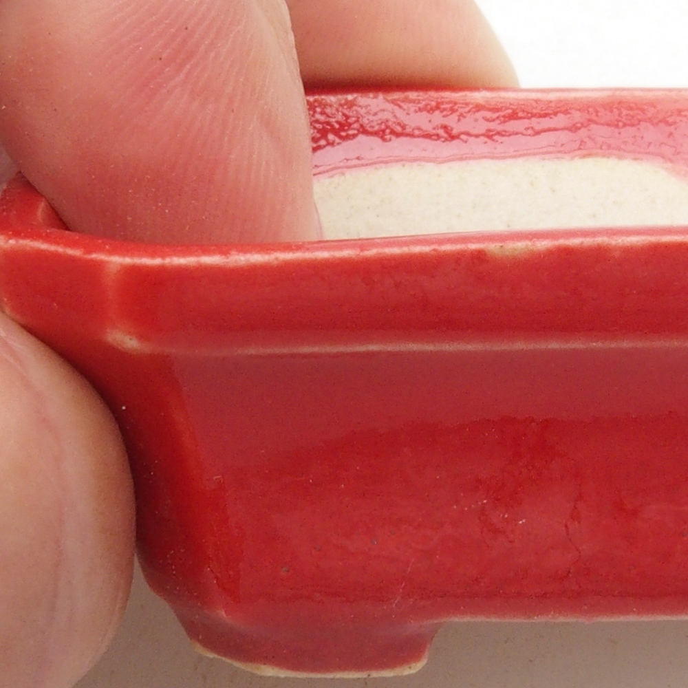 Mini bonsai bowl  5 x 4,5 x 2 cm, color red