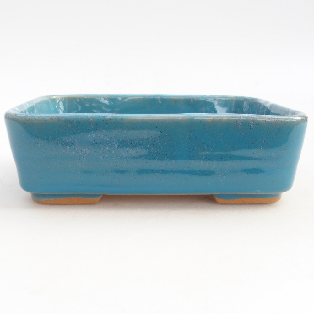 Ceramic bonsai bowl 14,5 x 10,5 x 4,5 cm, colour blue
