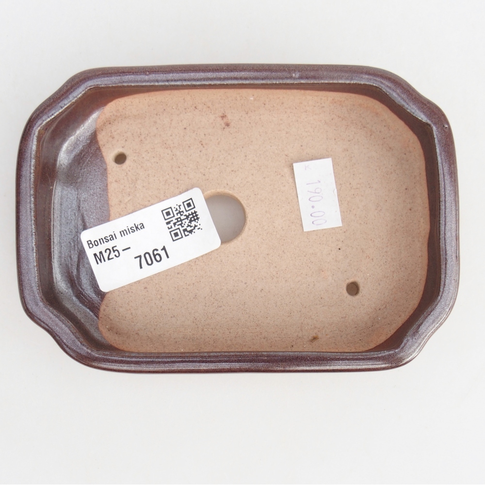 Ceramic bonsai bowl 12,5 x 9 x 3 cm, brown