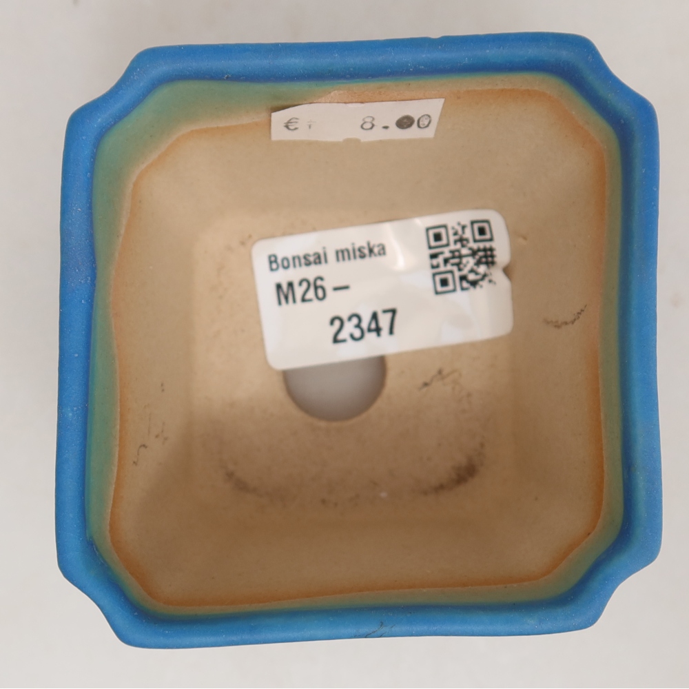 Ceramic bonsai pot, 7 x 7 x 5.5 cm, blue