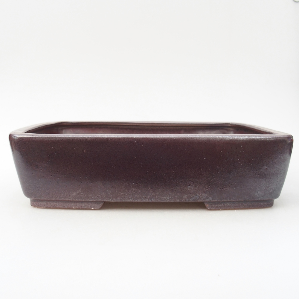 Ceramic bonsai bowl 26,5 x 20,5 x 6,5 cm, burgundy