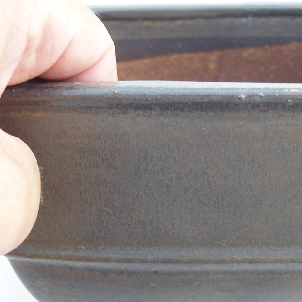 Ceramic bonsai bowl 16 x 16 x 9 cm, color brown