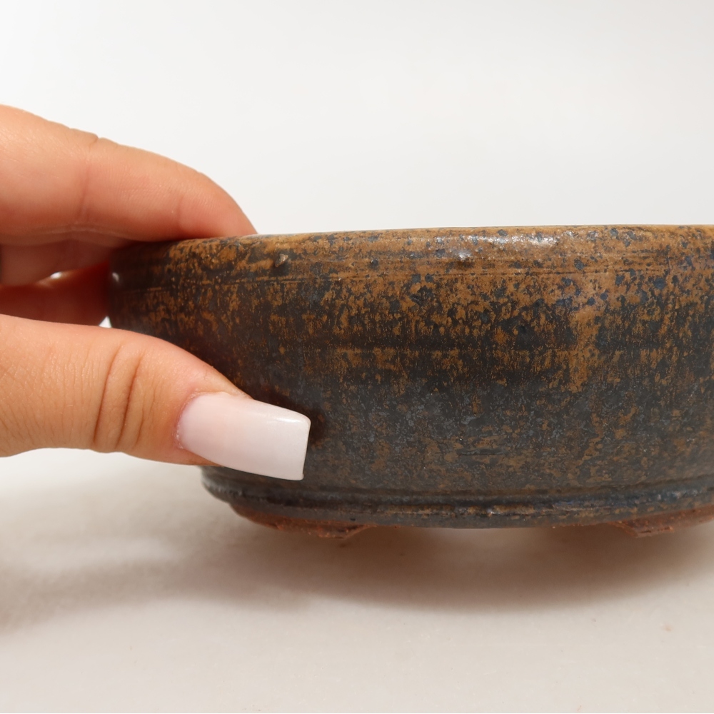 Ceramic bonsai bowl 14,5 x 14,5 x 5 cm, brown