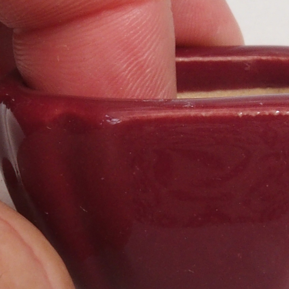 Mini bonsai bowl 4,5 x 4,5 x 2,5 cm, color burgundy