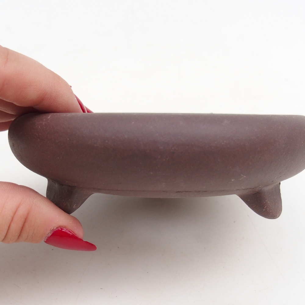 Ceramic bonsai bowl 11,5 x 11,5 x 4 cm, brown