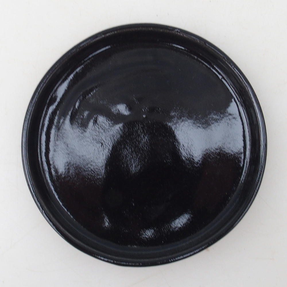 Bonsai bowl round D6-S - 10 x 10 x 1 cm - black
