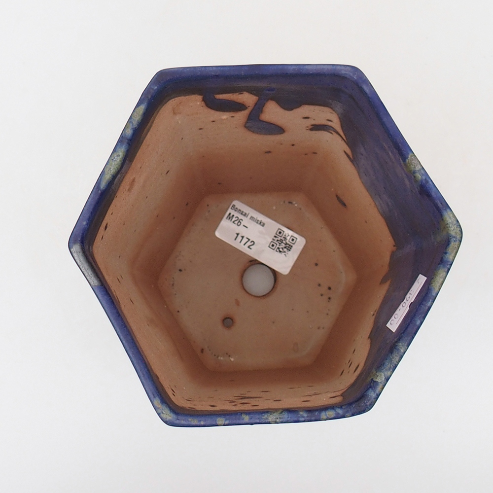 Ceramic bonsai bowl 13 x 11,5 x 17 cm, colour blue