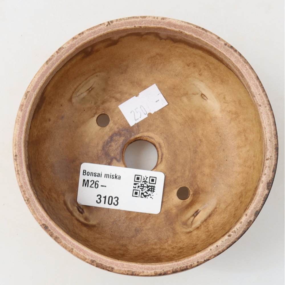 Ceramic bonsai pot, 10.5 x 10.5 x 4 cm, pink