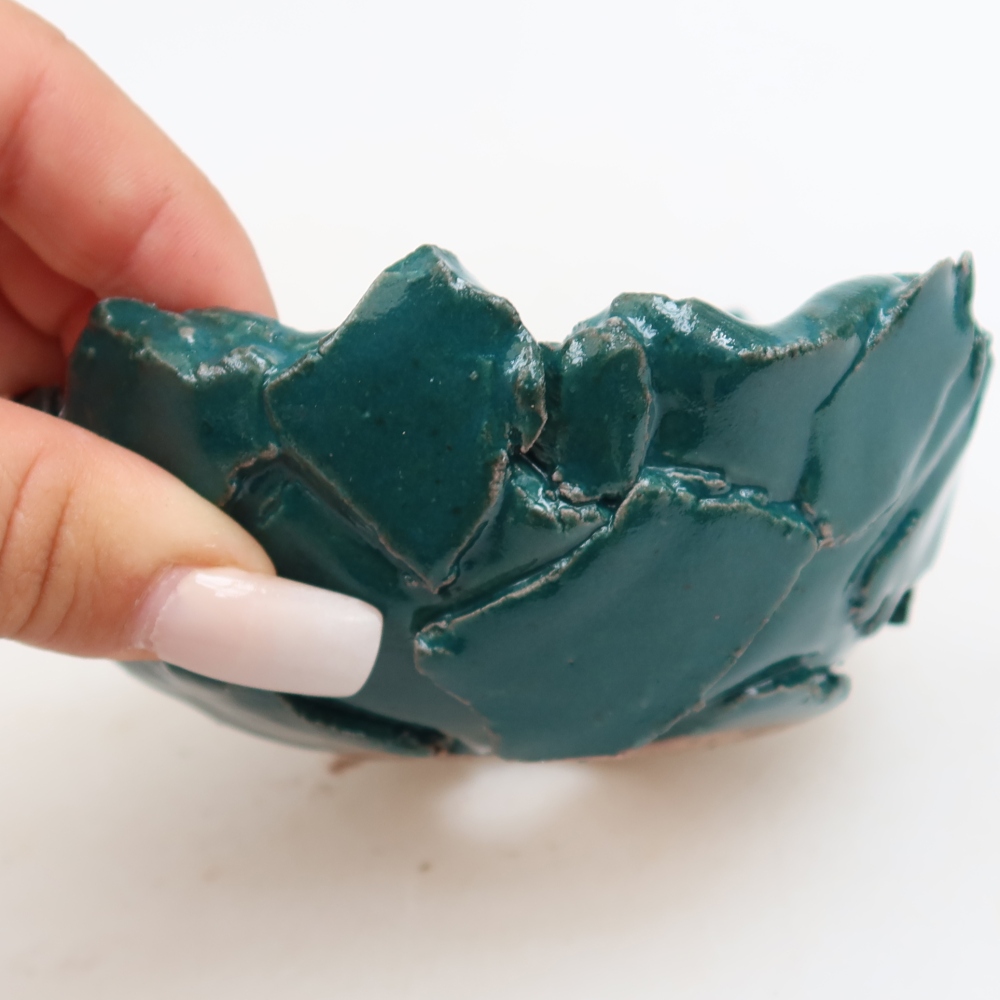 Ceramic Shell  10.5 x 10.5 x 6 cm, green