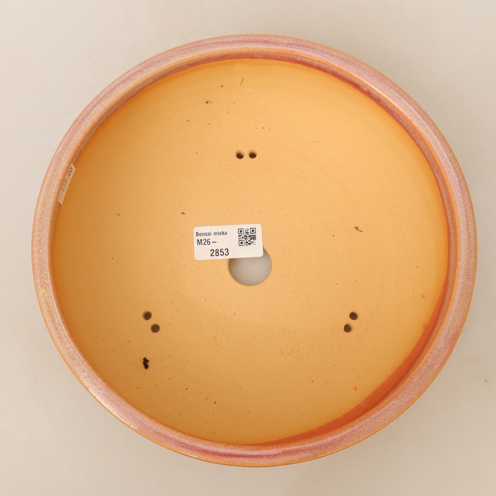 Ceramic bonsai pot, 22.5 x 22.5 x 7 cm, pink