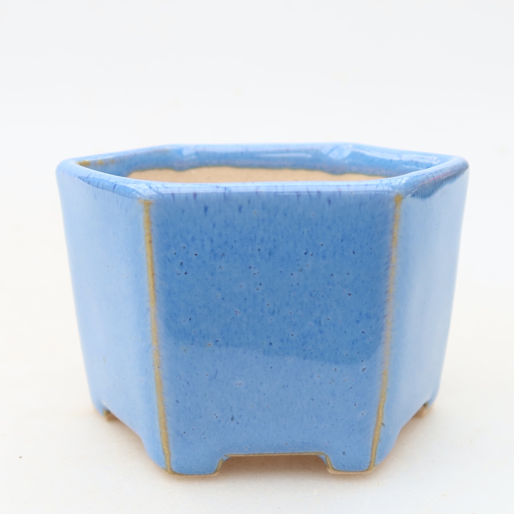 Ceramic bonsai pot, 7 x 6 x 4.5 cm, blue