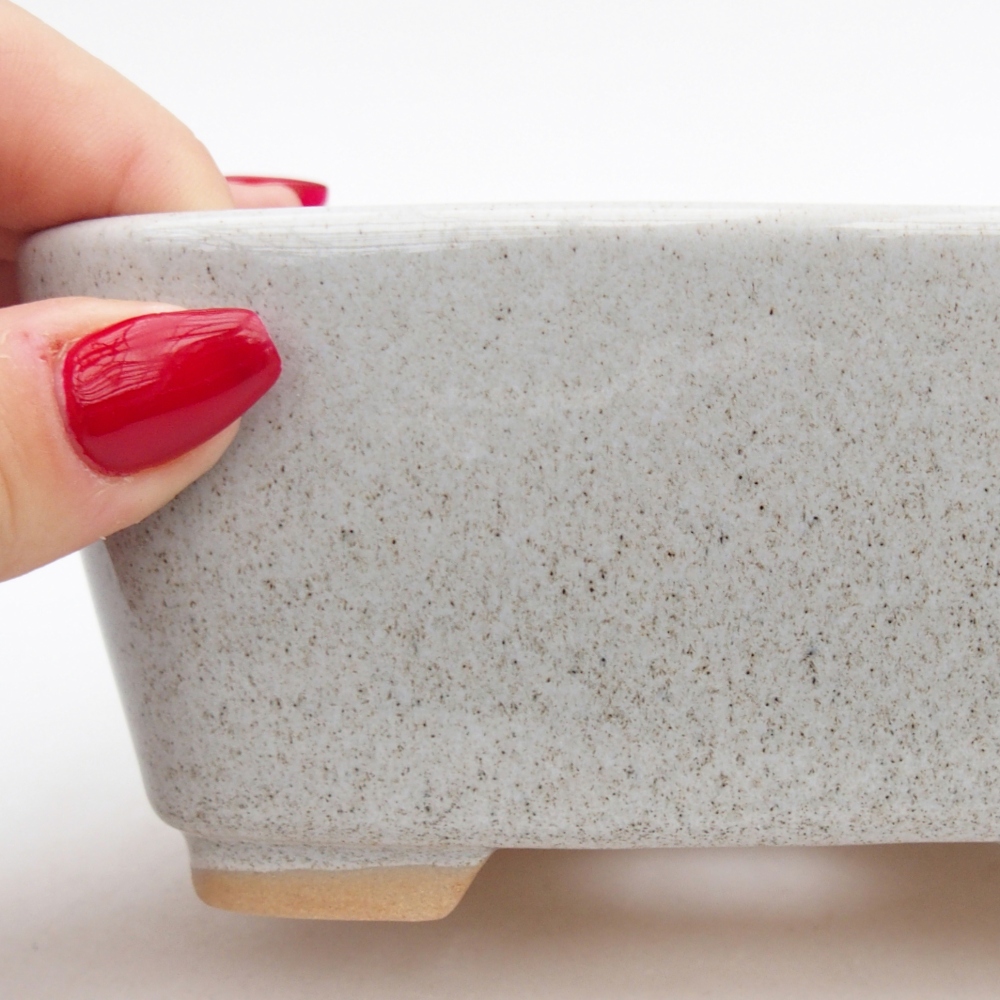 Ceramic bonsai bowl 13,5 x 10,5 x 6 cm, grey