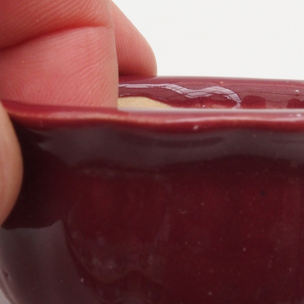 Mini bonsai bowl 6,5 x 6,5 x 3,5 cm, color burgundy