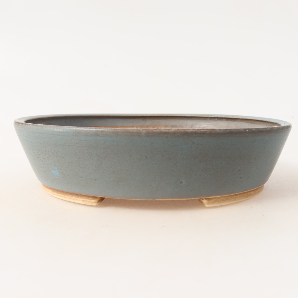 Ceramic bonsai bowl 18,5 x 16,5 x 4,5 cm, colour blue