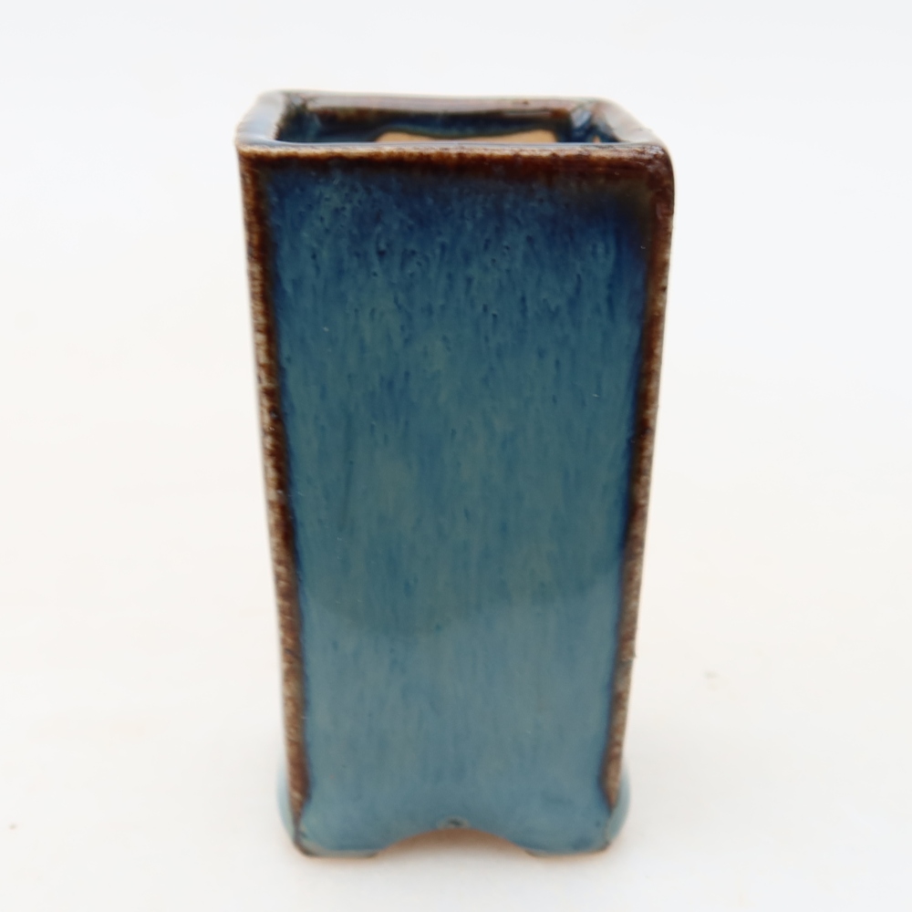 Ceramic bonsai pot, 3 x 3 x 5.5 cm, blue