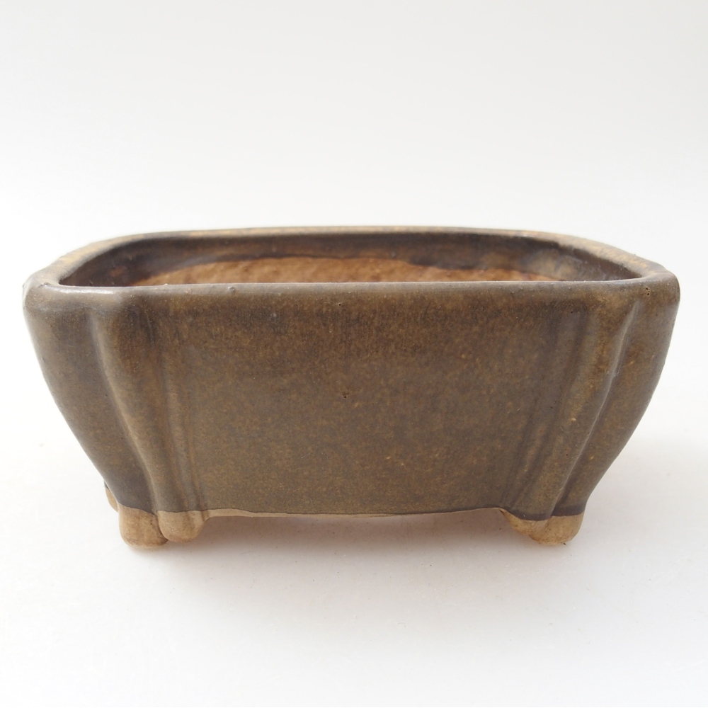 Ceramic bonsai bowl 10 x 9 x 5 cm, brown