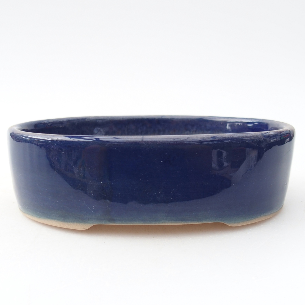 Ceramic bonsai bowl 12,5 x 10 x 3,5 cm, colour blue