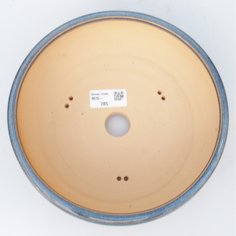 Ceramic bonsai bowl 20,5 x 20,5 x 7 cm, colour blue