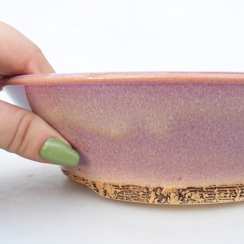 Ceramic bonsai bowl 19,5 x 19,5 x 5,5 cm, colour purple